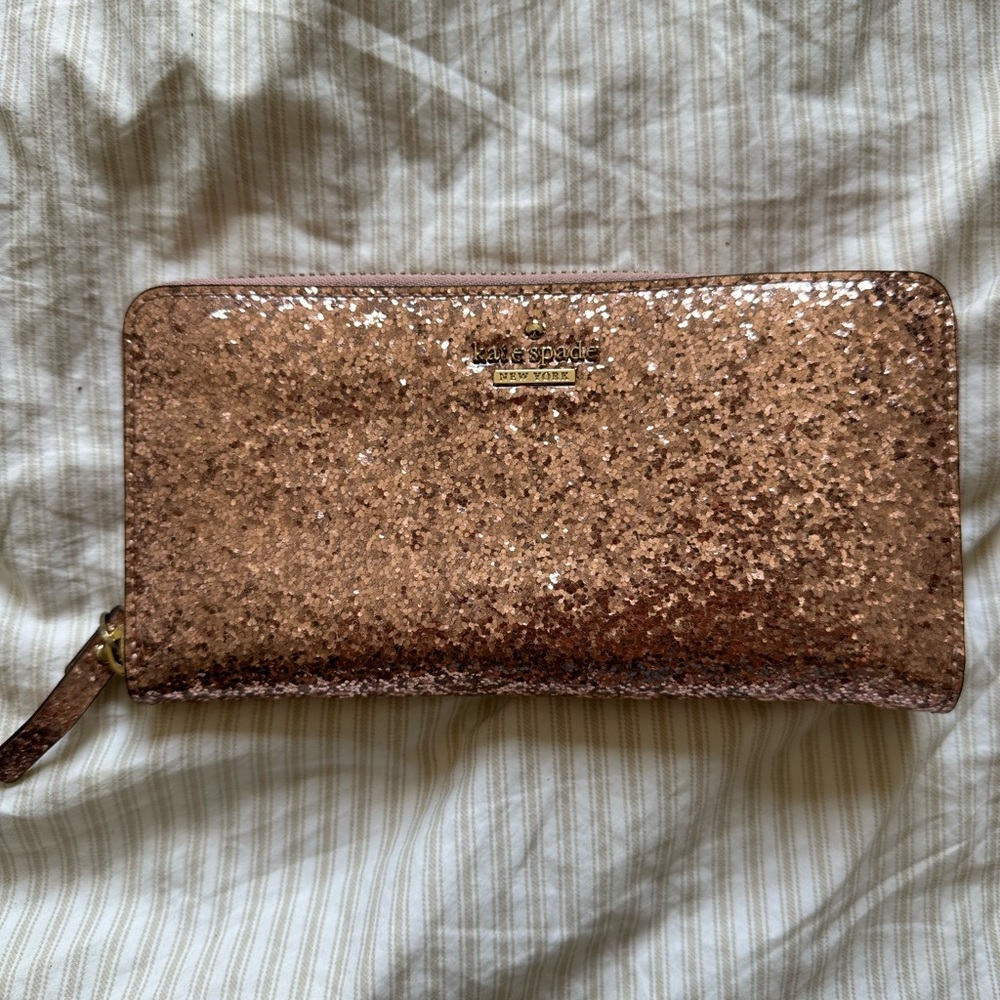Kate spade pink sparkly wallet